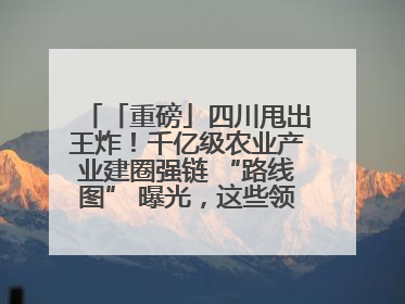 「重磅」四川甩出王炸！千亿级农业产业建圈强链 “路线图” 曝光，这些领域要火！