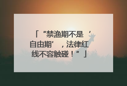 “禁渔期不是‘自由期’，法律红线不容触碰！”