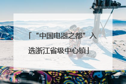 “中国电器之都”入选浙江省级中心镇