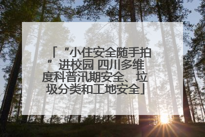 “小住安全随手拍”进校园 四川多维度科普汛期安全、垃圾分类和工地安全