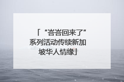“峇峇回来了”系列活动传续新加坡华人情缘