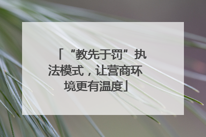 “教先于罚”执法模式，让营商环境更有温度