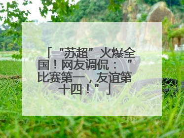 “苏超”火爆全国！网友调侃：“比赛第一，友谊第十四！”