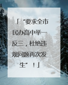 “要求全市民办高中举一反三，杜绝违规问题再次发生”！