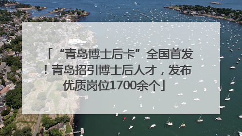 “青岛博士后卡”全国首发！青岛招引博士后人才，发布优质岗位1700余个