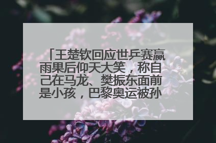 王楚钦回应世乒赛赢雨果后仰天大笑，称自己在马龙、樊振东面前是小孩，巴黎奥运被孙颖莎带着打