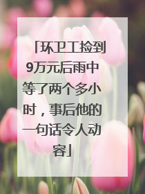 环卫工捡到9万元后雨中等了两个多小时，事后他的一句话令人动容
