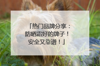 热门品牌分享：防晒霜好的牌子！安全又靠谱！