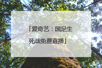 爱奇艺：国足生死战免费直播
