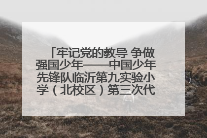 牢记党的教导 争做强国少年——中国少年先锋队临沂第九实验小学（北校区）第三次代表大会胜利召开
