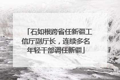 石如根跨省任新疆工信厅副厅长，连续多名年轻干部调任新疆