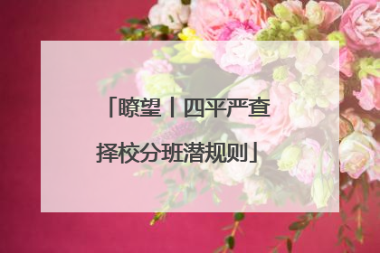 瞭望丨四平严查择校分班潜规则