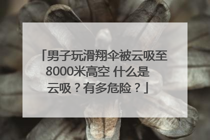 男子玩滑翔伞被云吸至8000米高空 什么是云吸？有多危险？