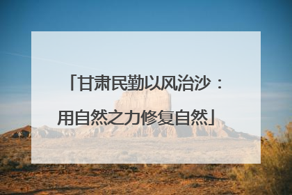 甘肃民勤以风治沙：用自然之力修复自然