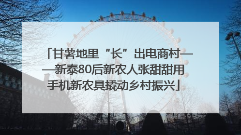 甘薯地里“长”出电商村——新泰80后新农人张甜甜用手机新农具撬动乡村振兴