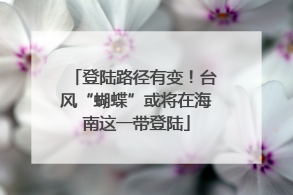 登陆路径有变！台风“蝴蝶”或将在海南这一带登陆