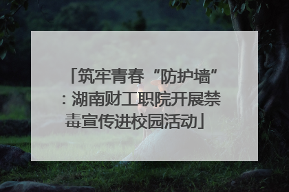 筑牢青春“防护墙”：湖南财工职院开展禁毒宣传进校园活动