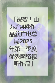 祝贺！山东台4件作品获广电总局2025年第一季度优秀网络视听作品