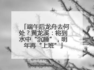 端午后龙舟去何处？黄龙溪：将到水中“沉睡”，明年再“上班”