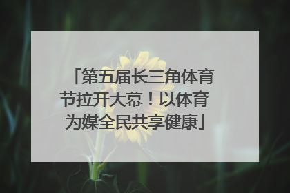 第五届长三角体育节拉开大幕！以体育为媒全民共享健康