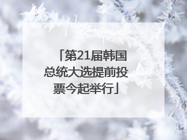 第21届韩国总统大选提前投票今起举行