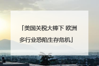 美国关税大棒下 欧洲多行业恐陷生存危机