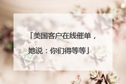 美国客户在线催单，她说：你们得等等