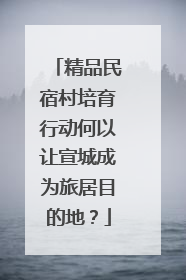 精品民宿村培育行动何以让宣城成为旅居目的地？
