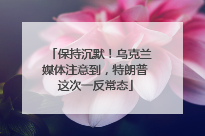 保持沉默！乌克兰媒体注意到，特朗普这次一反常态