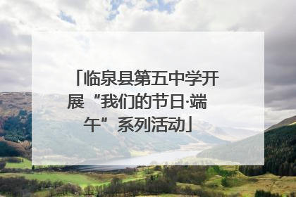 临泉县第五中学开展“我们的节日·端午”系列活动