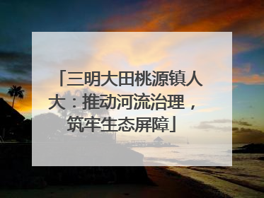 三明大田桃源镇人大：推动河流治理，筑牢生态屏障