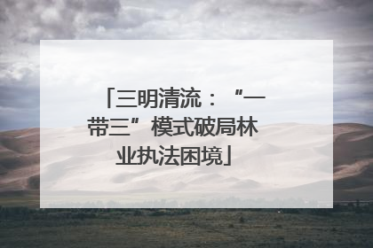 三明清流：“一带三”模式破局林业执法困境