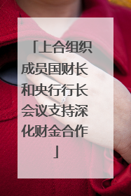 上合组织成员国财长和央行行长会议支持深化财金合作