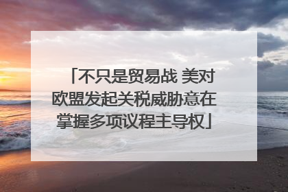 不只是贸易战 美对欧盟发起关税威胁意在掌握多项议程主导权