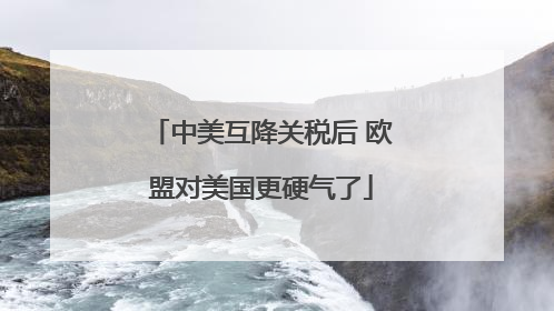 中美互降关税后 欧盟对美国更硬气了