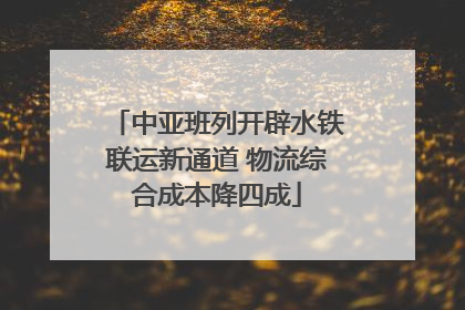 中亚班列开辟水铁联运新通道 物流综合成本降四成