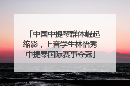 中国中提琴群体崛起缩影，上音学生林怡秀中提琴国际赛事夺冠