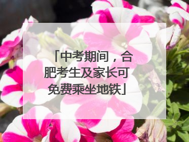 中考期间，合肥考生及家长可免费乘坐地铁