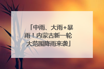 中雨、大雨+暴雨！内蒙古新一轮大范围降雨来袭