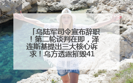 乌陆军司令宣布辞职！第二轮谈判在即，泽连斯基提出三大核心诉求！乌方透露摧毁41架俄战略轰炸机