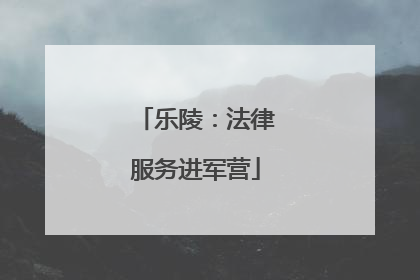 乐陵：法律服务进军营