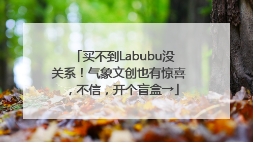 买不到Labubu没关系！气象文创也有惊喜，不信，开个盲盒→