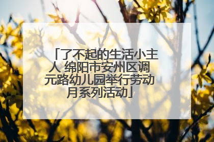 了不起的生活小主人 绵阳市安州区调元路幼儿园举行劳动月系列活动