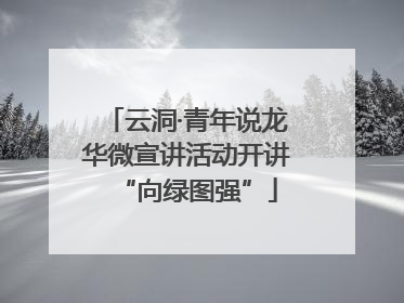 云洞·青年说龙华微宣讲活动开讲“向绿图强”