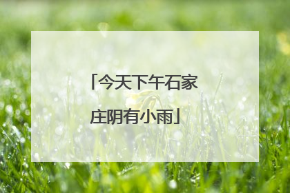 今天下午石家庄阴有小雨