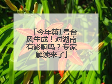 今年第1号台风生成！对湖南有影响吗？专家解读来了