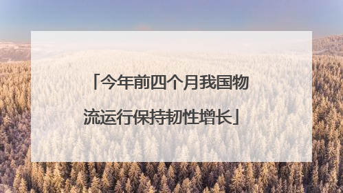 今年前四个月我国物流运行保持韧性增长