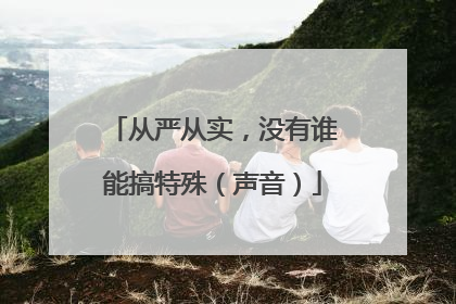 从严从实，没有谁能搞特殊（声音）