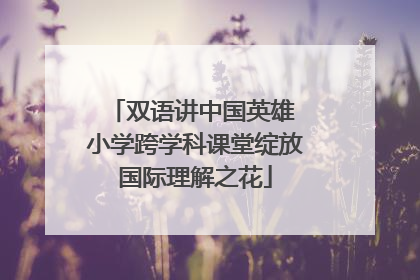 双语讲中国英雄 小学跨学科课堂绽放国际理解之花