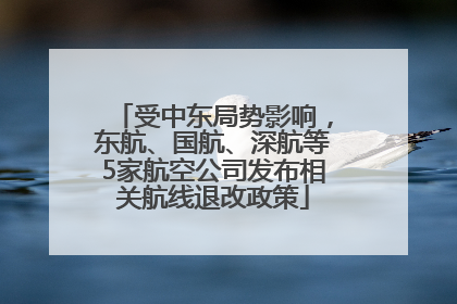 受中东局势影响，东航、国航、深航等5家航空公司发布相关航线退改政策